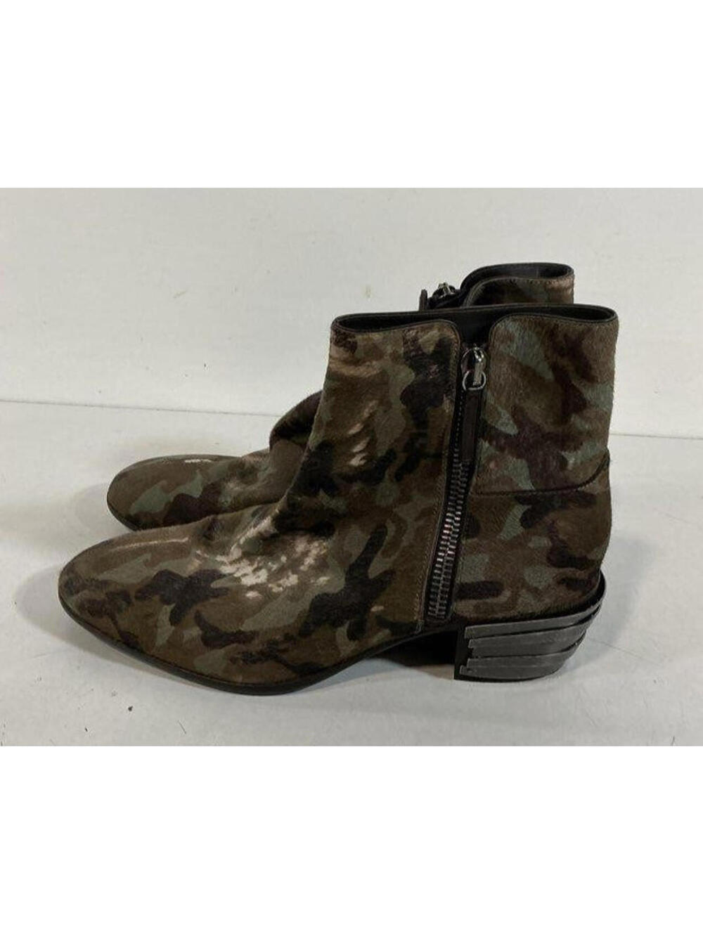 Giuseppe Zanotti Ankle Boots Men's 43.5 US 10.5 Zip Calf Hair Suede Camouflage